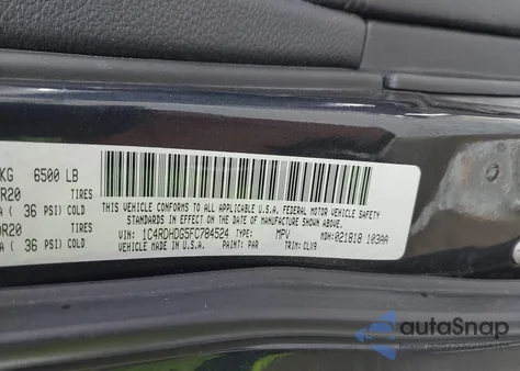 2015 Dodge Durango Limited из США, поврежденный, VIN 1C4RDHDG5FC784524